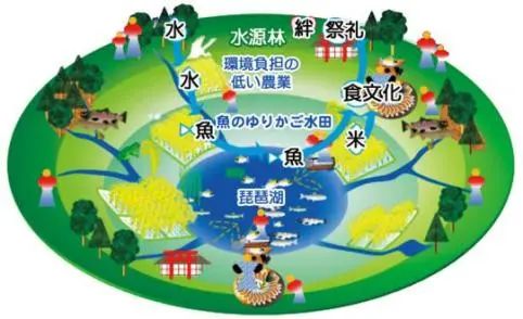 日本滋賀縣琵琶湖地區林—田—湖農漁系統